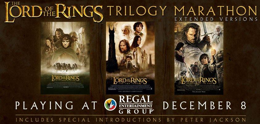 Regal - All 3 Lord of the Rings (extended editions) are