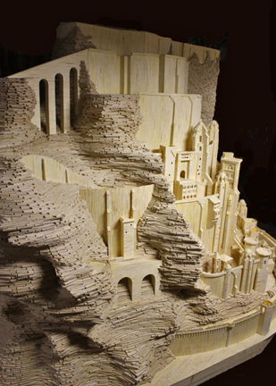 Matchstick Replica of Minas Tirith From Lord of the Rings