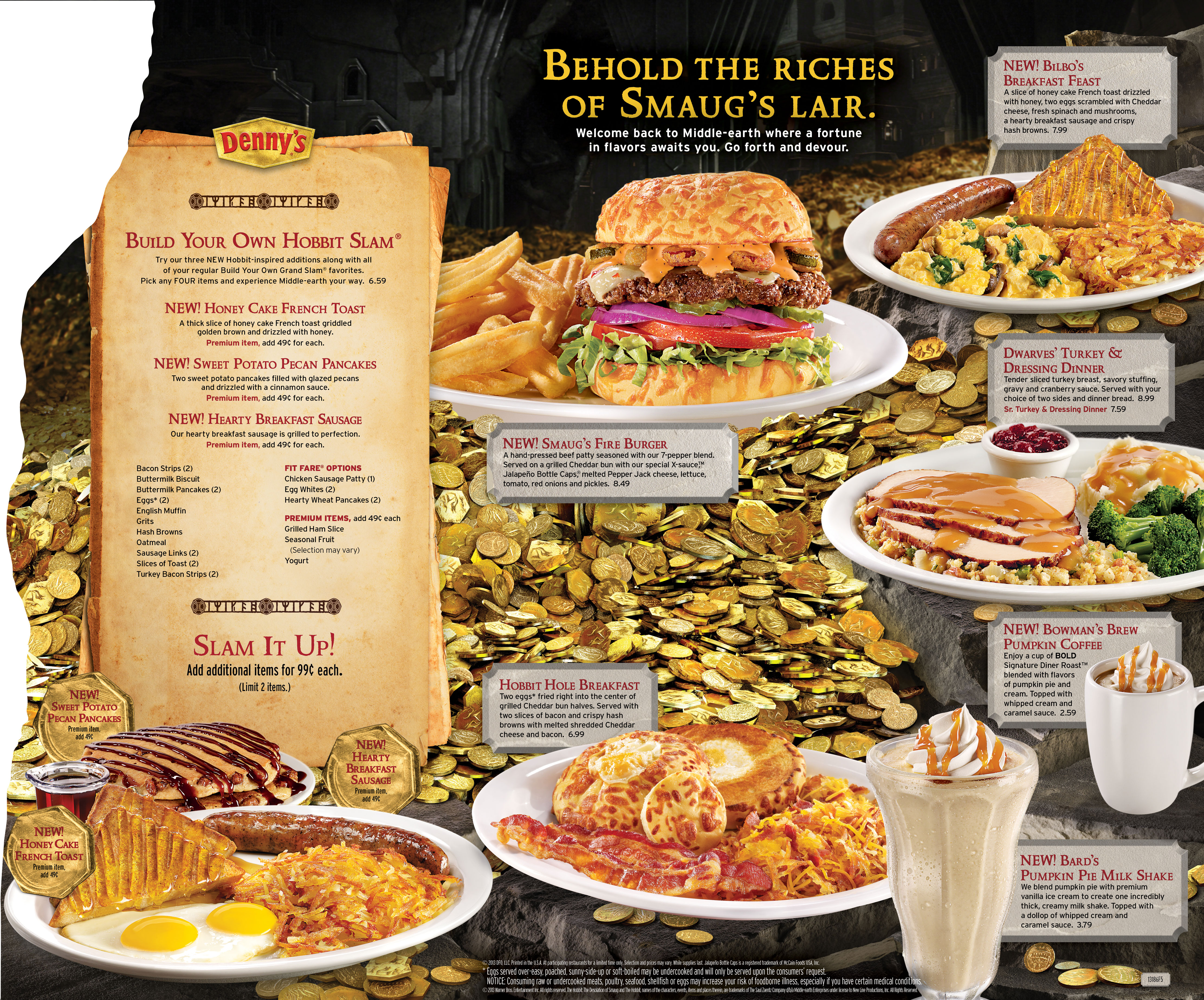 Denny's Slams menu • dennys.com  Brunch menu design, Breakfast